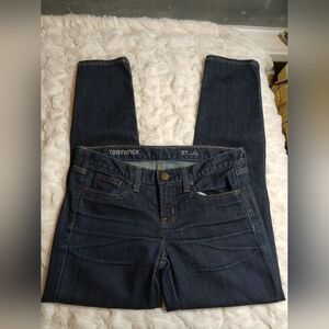 J. Crew Toothpick Ankle Skinny Jeans Dark Wash Stretch Distressed Size 27